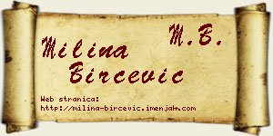 Milina Birčević vizit kartica